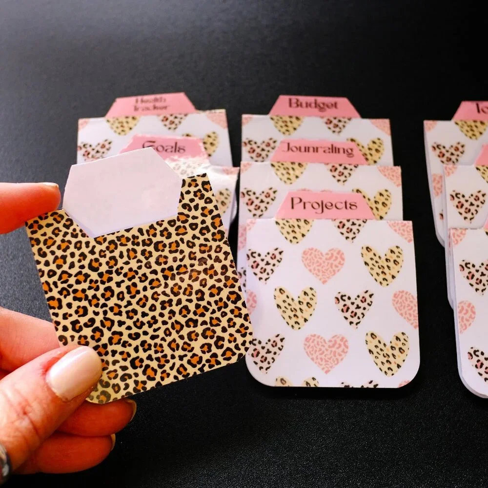 Handmade Magnetic Planner Tabs, journal, notebook, dividers, gift, animal print